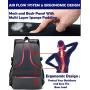 Backpack for School College Student Sturdy Bookbag Travel Business with USB Charging Port Laptop compartment Chest Straps Anti Theft Night Light Reflective (Black)