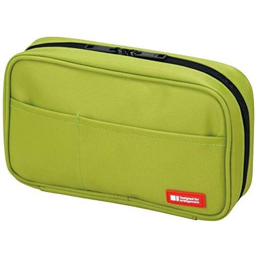 LIHIT LAB Zipper Pen Case, 7.9 × 2 × 4.7 Inches, Yellow Green (A7551-6)