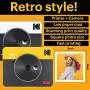 Kodak Mini Shot 3 Retro 2-in-1 Portable 3x3” Wireless Instant Camera & Photo Printer, Compatible with iOS, Android & Bluetooth, Real Photo HD 4Pass Technology & Laminated Finish – Yellow