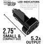 Aduro 4 Port Car Charger USB Adapter, 12V Fast Car Charger USB Adapter Power Station 5.2A/26W Output (Black)