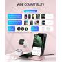 Sixmas Wireless Charger, 5 in 1 Wireless Charging Station for iPhone Samsung, USB C Dock Station for Android Phones, Charging Stand for Apple Watch SE and Series 6 5 4 3 2 1 AirPods Pro 2 1