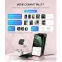 Sixmas Wireless Charger, 5 in 1 Wireless Charging Station for iPhone Samsung, USB C Dock Station for Android Phones, Charging Stand for Apple Watch SE and Series 6 5 4 3 2 1 AirPods Pro 2 1