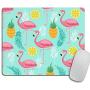 Pink Flamingo Mouse Pad, Pineapples and Exotic Leaves Mousepad