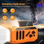 【2021 Newest】 Emergency Radio, 5000mAh Hand Crank Solar Weather Radio, NOAA/AM/FM Portable Radio with LED Flashlight&Reading Lamp, USB Cell Phone Power Charger, SOS Alarm for Home, Camping&Survival