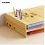 Wood Laptop Riser Stand for Desk with Adjustable Height & Air Vents - Laptop Desk Organizer - Minimal Laptop Stand & Ventilation - Monitor Stand Riser