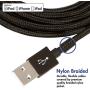 vCharged 12 FT Longest Lightning Cable Nylon Braided USB Charging Cord Compatible with iPhone & iPad (Black)