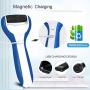 Waterproof Electric Foot Scrubber Pedicure Foot File Callus Remover Hard Skin Remover for Feet Heels and Dead Skin with 3 Roller Heads (Blue)