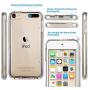 ULAK Soft TPU Bumper PC Back Hybrid Case for iPod Touch 6/iPod Touch 5/iPod Touch 7 - Retail Packaging - Clear Slim