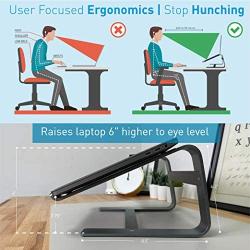 Macally Aluminum Laptop Stand for Desk - Works with all Macbook /Pro/Air & Laptops between 10” to 17.3” - Sleek and Sturdy Laptop Riser - (ASTANDSG), Space Gray