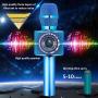 BONAOK Wireless Bluetooth Karaoke Microphone,3-in-1 Portable Handheld Karaoke Mic Speaker Machine Birthday Home Party for Android/iPhone/PC or All Smartphone (Q37 Blue)