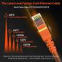 CAT 8 Ethernet Cable 1 Foot 10 Pack Orange Shielded SFTP Internet Network Patch Cord, Heavy Duty High Speed 26AWG LAN Cables w Gold Plated RJ45 Connector Professional for Router, Modem, Gaming, Xbox