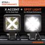 SYLVANIA - LED Pod 3 Inch Cube Light - Dual Mode Accent plus Spot Light 1800 Raw Lumens Best Off Road Driving Work Light, Truck, Car, Boat, ATV, UTV, SUV, 4x4 (1 PC)
