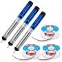 6pcs Desoldering Pump Solder Wick, Solder Remover Tool Kit, 3pc Solder Sucker Pump and 3pcs Desoldering Wick Solder Braid Wire (2.5mm Width, 1.5m Length)