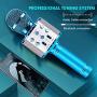BlueFire Bluetooth 4 in 1 Karaoke Wireless Microphone with LED Lights, Portable Microphone for Kids, Girls, Boys and Adults (Blue)