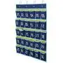 Hipiwe Numbered Classroom Organizer Pocket Chart for Cell Phones Calculator Holders with Hooks (30 Pockets, Blue Pockets)