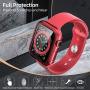 pzoz Compatible for Apple Watch Series 6/5 /4 /SE 44mm Case with Screen Protector Accessories Slim Guard Thin Bumper Full Coverage Matte Hard Cover Defense Edge for Women Men GPS iWatch (Red)