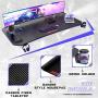BOSSIN Gaming Desk 63 Inch Z Shaped Computer Desk Racing Style Office Table Gamer Pc Workstation Game Station with Free Mouse Pad, Handle Rack, Cup Holder and Headphone Hook(63inch, Red)