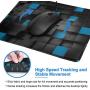 3D Design Mouse Pad with Stitched Edge, Black Blue Rectangle Design Mousepad Non-Slip Rubber Large Gaming Mouse Pad for Laptop, Computer & Office, 11.8 X 9.8 X 0.12Inches