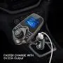 Nulaxy Bluetooth Car FM Transmitter Audio Adapter Receiver Wireless Handsfree Car Kit TF Card AUX 1.44 Display – KM18 Brown