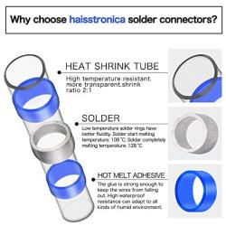 Haisstronica 200PCS 18-16 Green Solder Seal Wire Connectors,Waterproof Wire Connectors, Heat Shrink Butt Connectors for Watercraft,Electrical,Electronics,Marine,Stereo