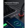 [2-Packs] Cigarette Lighter USB Charger, All Metal Mini Car Charger Adapter 4.8A Fast USB Car Charger 2 Port Flush Fit Compatible with iPhone 12/11pro/x/7/6s, iPad Air 2/Mini 3, Galaxy S10/S9/S8-Red