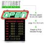 GLI Led Open Sign with Business Hours – Stand Out with 1000’s Color Combos to Match Your Brand, – Neon Flash, or Scroll – Programmable App, 15 x 16.5 inch