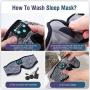 Boodlab Sleep Headphones Bluetooth Sleep Mask, 3D Sleep Eye Mask with Ultra-Thin HD Stereo Speakers Washable Adjustable for Sleeping Side Sleepers, Air Travel,Yoga,Meditation,Holiday