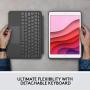 Logitech Combo Touch for iPad (7th and 8th Generation) Keyboard case with trackpad, Wireless Keyboard, and Smart Connector Technology – Graphite