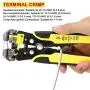 Wire Stripper 24-10 AW/ 34-3 Gauge/ 0.2-6 mm, Dromild Automatic Wire Stripping Tool, 8 Inch Self-adjusting Wire Stripper, 3 in 1 Wire Stripping Pliers for Wire Stripping, Cutting, Crimping