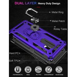 Galaxy S9 Case,Military Grade 16ft. Drop Tested Dual Layered Heavy Duty Cover with Magnetic Ring Kickstand Compatible with Car Mount Holder,Protective Phone Case for Samsung Galaxy S9 Purple