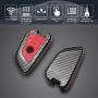 TANGSEN Smart Key Fob Case for BMW 2 5 6 7 Series X1 X2 X3 X5 X6 3 4 Button Keyless Entry Remote Personalized Protective Cover Plastic Carbon Fiber Pattern Red Silicone