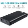 BONAI Portable Charger 30000mAh, (Huge Capacity)(Flashlight)(Outdoor) 5.6A Output External Battery Pack, 4A Input High-Speed Charging Technology, Power Bank Compatible with iPhone iPad Samsung-Black