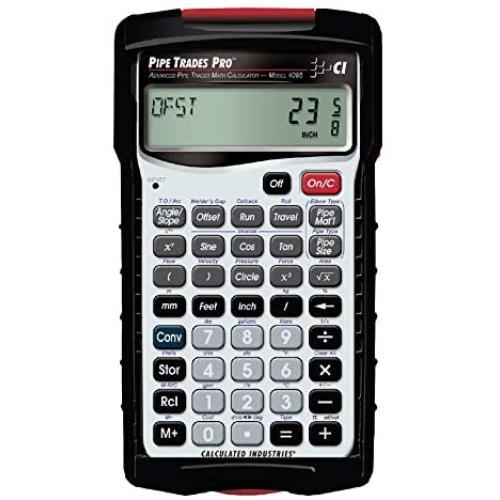 Calculated Industries 4095 Pipe Trades Pro Advanced Pipe Layout and Design Math Calculator Tool for Pipefitters, Steamfitters, Sprinklerfitters and Welders | Built-in Pipe Data for 7 Materials
