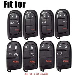Coolbestda Plating TPU Full Protector Key Fob Remote Cover Case Shell Keyless Pouch for Dodge Durango GT Charger Challenger Jeep Grand Cherokee Compass Renegade Dart Journey Chrysler 300 Ram Fiat