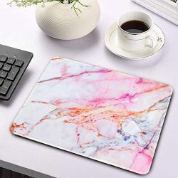 Marphe Mouse Pad Pink Blue Purple Marble Mousepad Stitch Edge Non-Slip Rubber Gaming Mouse Pad Rectangle Mouse Pads for Computers Laptop
