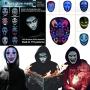 Led Face Mask,Light up Mask with Bluetooth Programmable,Automatic Induction Switch Luminous Mask for Costumes Cosplay