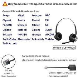 Oppetec Landline Phone Headset RJ9 Plug Telephone Headset with Noise Cancelling Mic Compatible with Avaya Siemens NEC Polycom etc
