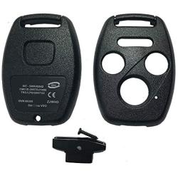 Horande 3+1 Buttons Key Fob Cover fits for Honda 2003-2012 Accord 2006-2013 Civic EX 2009-2015 Pilot 2005-2006 CR-V Keyless Entry Remote Key Fob Case Shell (Black+Blue)