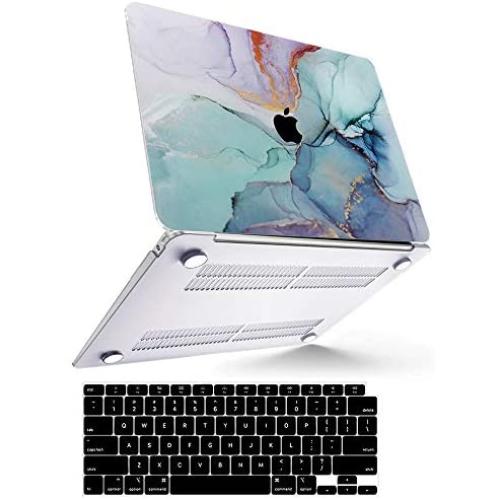 MacBook Air 13 inch Case 2020 M1 2019 2018 Release (Model: A2337 A2179 A1932), MacBook Air 2020 Case Retina Display Touch ID Smooth Laptop Plastic Hard Shell + 2 Black Keyboard Covers, Blue Marble