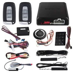 EASYGUARD EC002-K-NS Intelligent car Alarm kit with Passive keyless Entry Automatically Lock Unlock car Door Remote Start Push Start and Touch Password Entry Shock Sensor