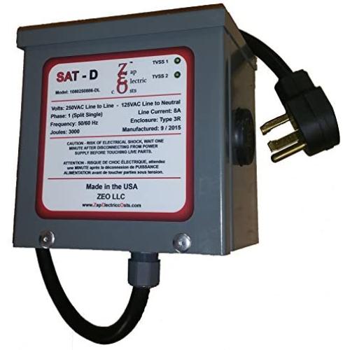 Whole House Energy Savings Power Factor Saver and Kvar Unit 1400 with TVSS - 4 Prong Dryer Plug