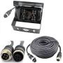 4Pin 18 LED IR Night Vision CCD Car Rear View Parking Reverse Camera + 4 Pin Connector Extension Cable For 12V/24V Bus Truck Trailer RV Caravan(Black Camera With 10m/33ft Cable)
