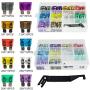 150x Blade Car Fuses Assortment Kit 2A/3A/5A/7.5A/10A/15A/20A/25A/30A/35A AMP Assorted Set +Puller ATC/ATO for Boat,Marine,RV,SUV