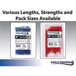 Kable Kontrol Yellow Zip Ties – 11” Inch Long - 50 Lbs Tensile Strength – 100 Pcs/Pack - Colored Nylon | Multi-purpose | Wire Identification Solution | Self-Locking Cable Management Cord Wraps