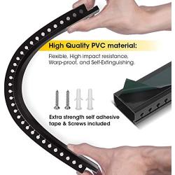 Cable Raceway Kit, Stageek Cable Management System Kit Open Slot Wiring Raceway Duct with Cover, On-Wall Cable Concealer Cord Organizer to Hide Wires Cords for TVs, Computers - 9x15.4inch, Black