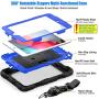 SEYMAC stock Case for iPad Mini 5/4, Protection [Full-Body] Case with 360 Degrees Rotating Stand [Pencil Holder] [Screen Protector] Hand Strap for iPad Mini 5th/4th Generation 7.9 inch(Blue+Black)
