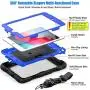 SEYMAC stock Case for iPad Mini 5/4, Protection [Full-Body] Case with 360 Degrees Rotating Stand [Pencil Holder] [Screen Protector] Hand Strap for iPad Mini 5th/4th Generation 7.9 inch(Blue+Black)