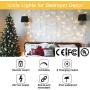 B-right Icicle Lights Outdoor, 32.8ft x 2.6ft 480 LED Christmas Lights Plug in Remote 29V 8 Modes LED String Lights for Christmas Bedroom Party Curtain Outdoor Indoor Wall Decorations, Warm White