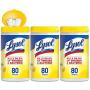Lysol, Disinfecting Wipes, White, Lemon Lime, 80 Count (Pack of 3), 240 Count