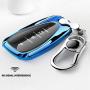 K LAKEY Key Fob Cover, Compatible with Key fob case Malibu Camaro Cruze Spark Volt Sonic Trax Equinox, Smart Car Key Soft TPU Case Shell Protector Key Fob with Alloy Keychain Blue Silver